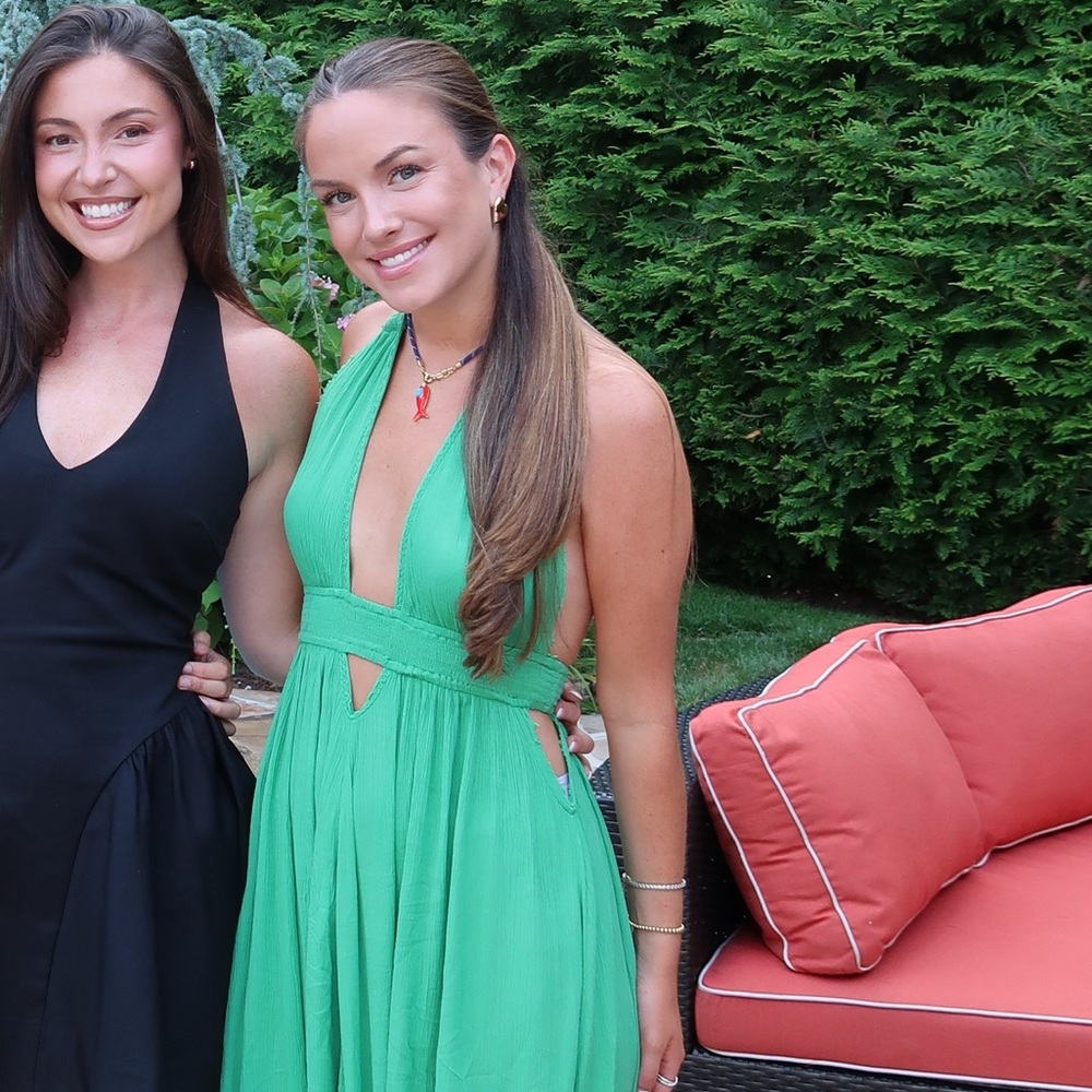 Green Free People Halter Dress